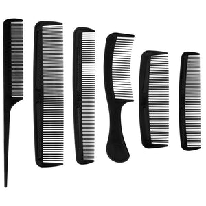 Hair Comb Set 6pc - Black